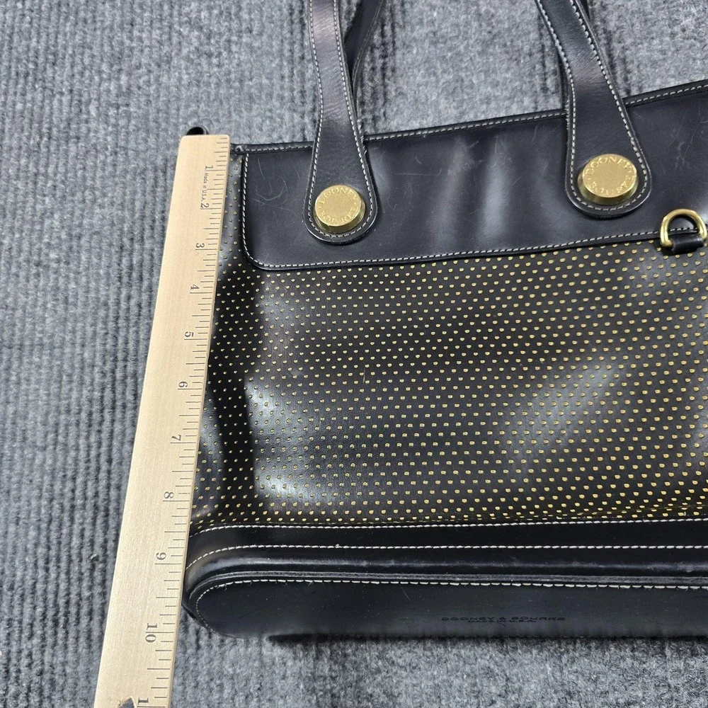 Vintage Dooney & Bourke Tote Bag‎ Womens Black Perforated Leather Made in USA